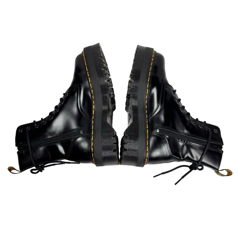 Dr. Martens Jadon Lace-Up Boots Sz 7 Black Leather Platform Airwair Goth Grunge - Picture 11 of 16